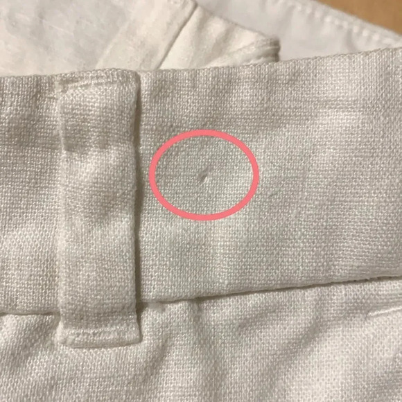 J. CREW FACTORY 4 Inch Linen Cotton Scalloped Hem Short in White - Picture 7 of 11